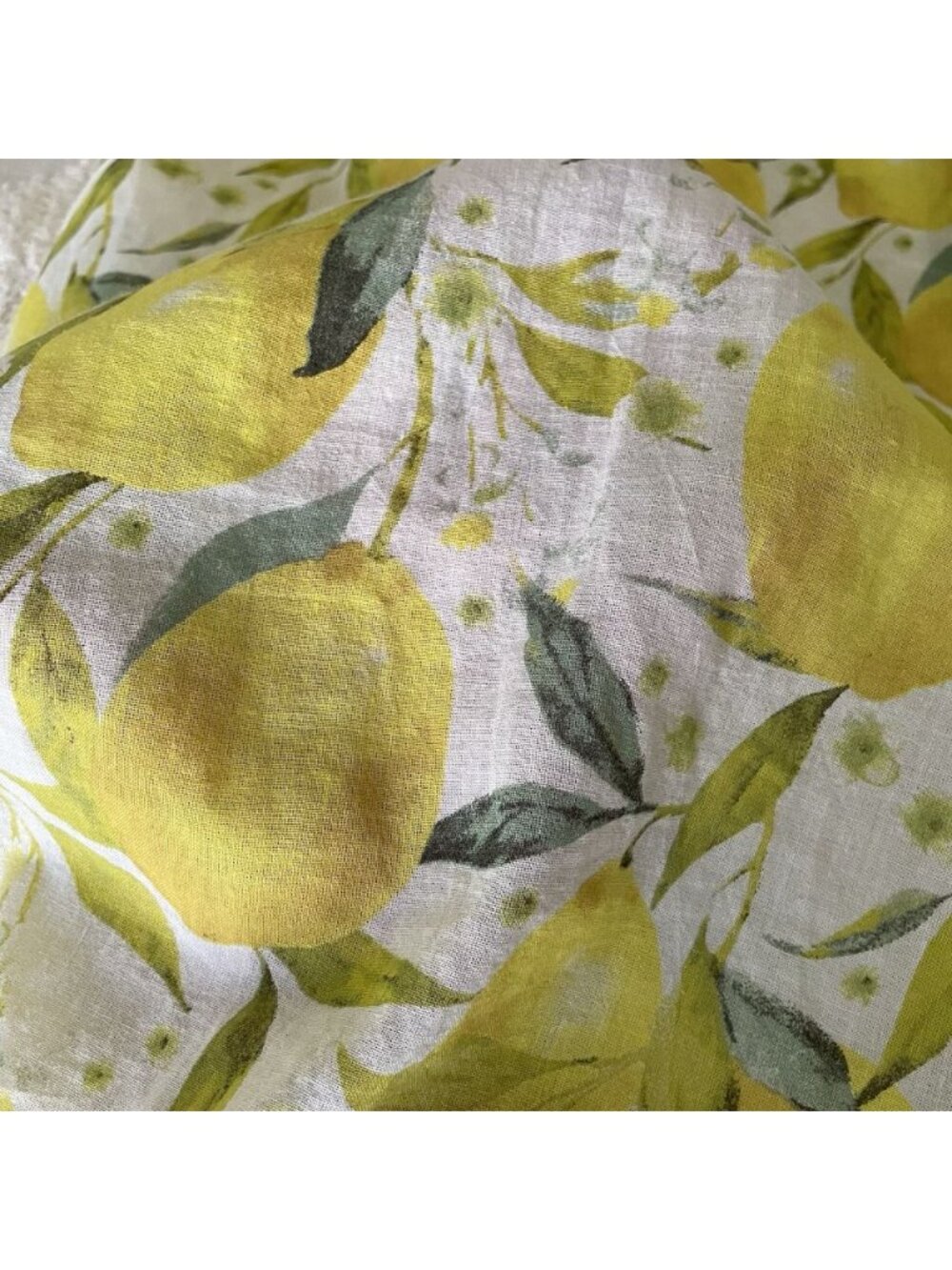 Cotton Voile Lemon Shirt Dress in Limoncello Made In Italy Large Or OS Vacation - Picture 10 of 12
